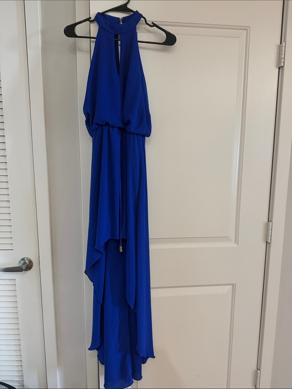 City Studio Cobalt Blue High-Low Halter Dress